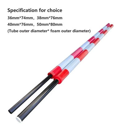 Peso leggero braccio di fiocco in fibra di carbonio resistente con film riflettente in bianco e rosso per cancelli di barriera