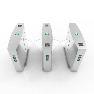 Varco di sicurezza all'ingresso con tornello a bandelle per pedoni con sensori IR, bandella da 27 cm e tempo di apertura/chiusura di 1 secondo