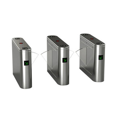 Varco a bandelle in acciaio inossidabile con lettore di impronte digitali e fotocellula di allarme per il controllo accessi di metropolitane e stadi