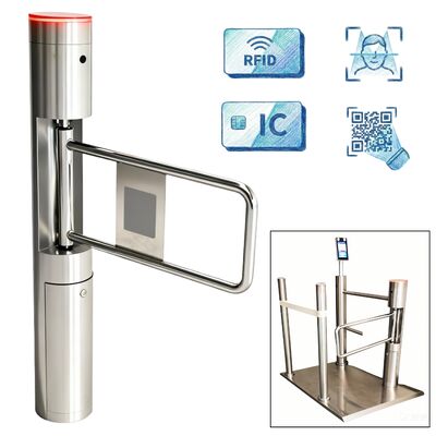 SS304 Portale di barriera di oscillazione senza spazzola con riconoscimento facciale e misurazione della temperatura
