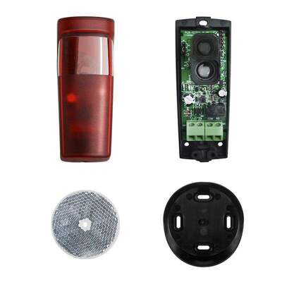 Fascio di fotocellule a infrarossi riflettenti polarizzate con distanza di rilevamento di 7 m e protezione IP54 per aperture di porte e cancelli di garage